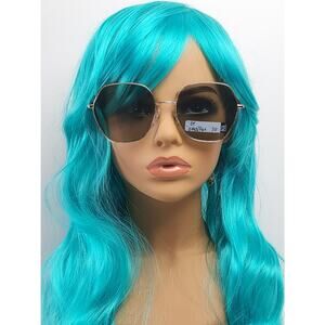 Foster Grant Geometric Alternative Full Frame Gold Metal Sunglasses 54157FGX710